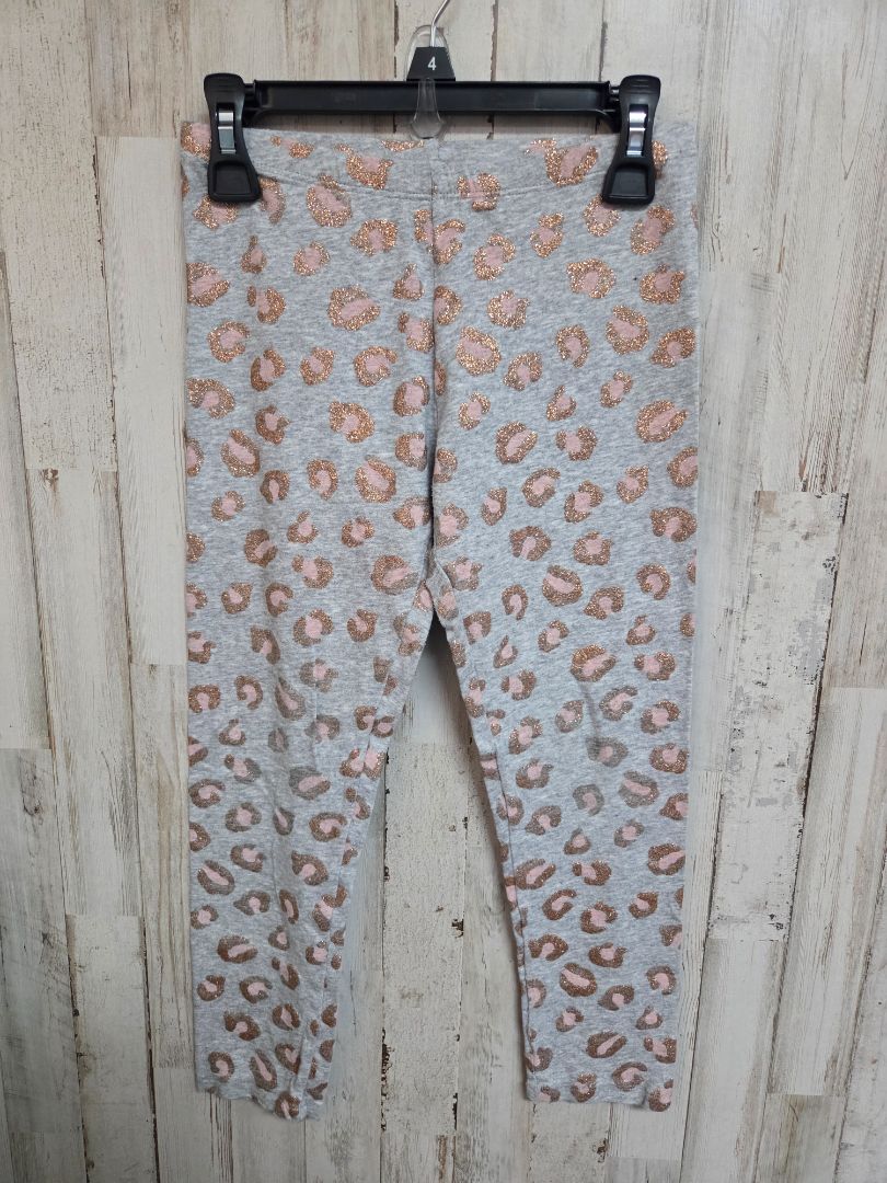 grey faded glory glitter cheetah leggings, girl 7/8