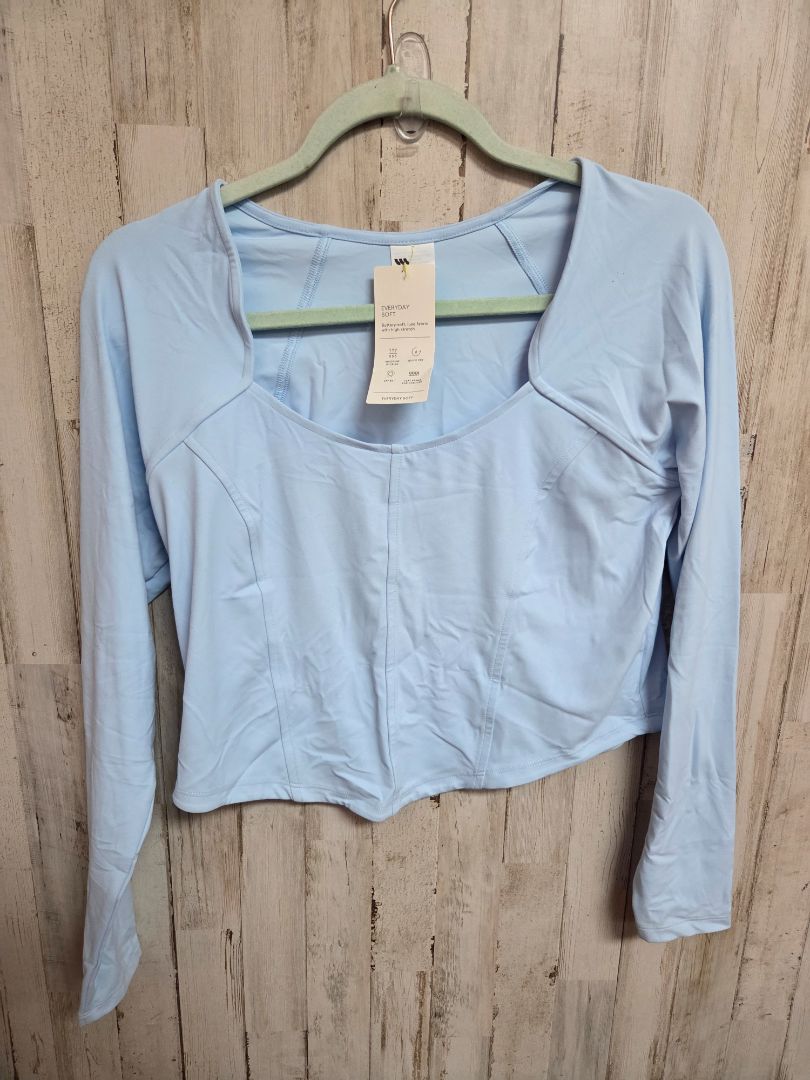 BABY BLUE ALL IN MOTION NEW LONGSLEEVE CROP TOP, LADIES L