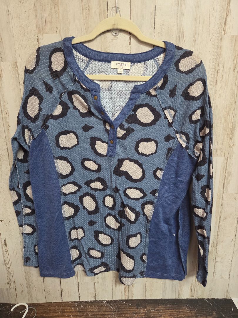 BLUE UMGEE CHEETAH TOP, LADIES L