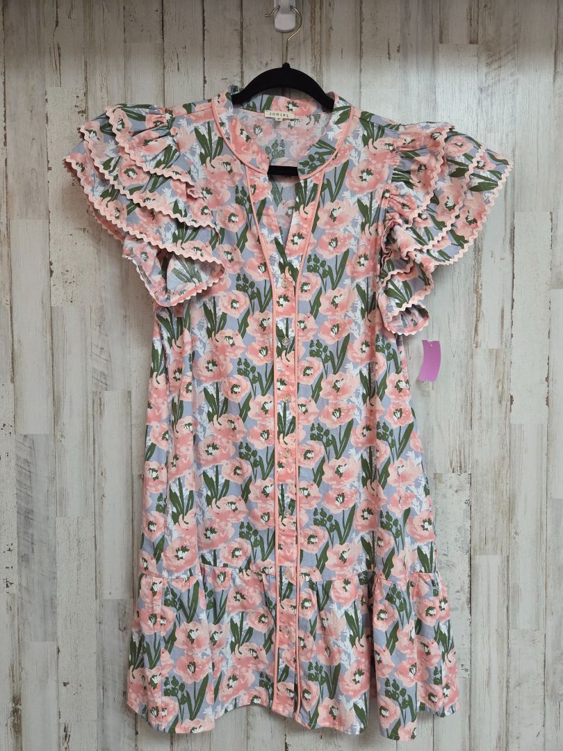 PINK JODIFL FLORAL BUTTON DRESS, LADIES M