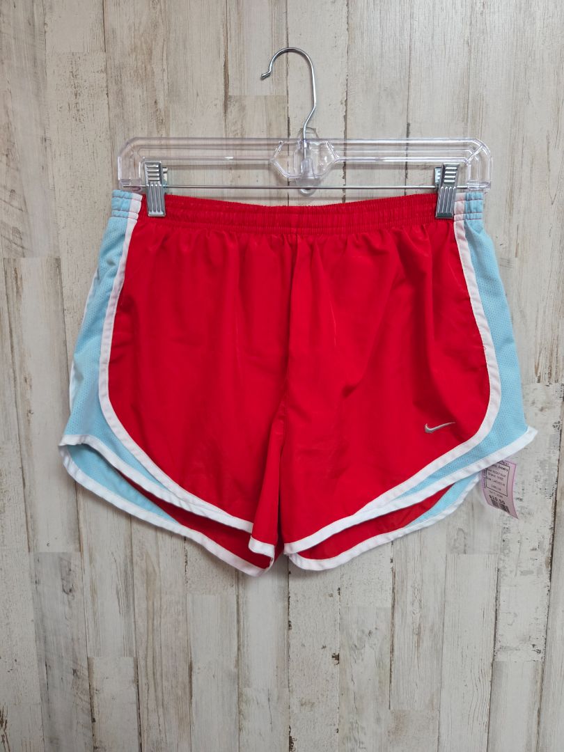 RED/LT BLUE NIKE ATHLETIC SHORTS, LADIES M