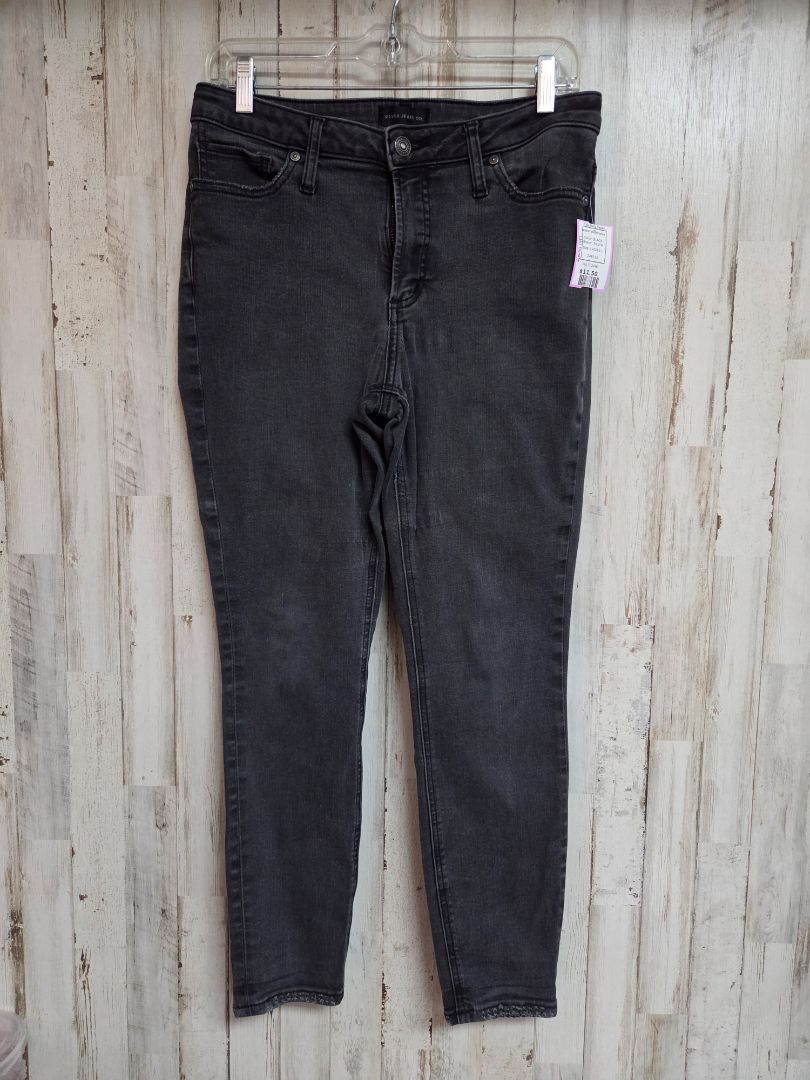 BLACK SILVER SZ30/27 SKINNY JEANS, LADIES L