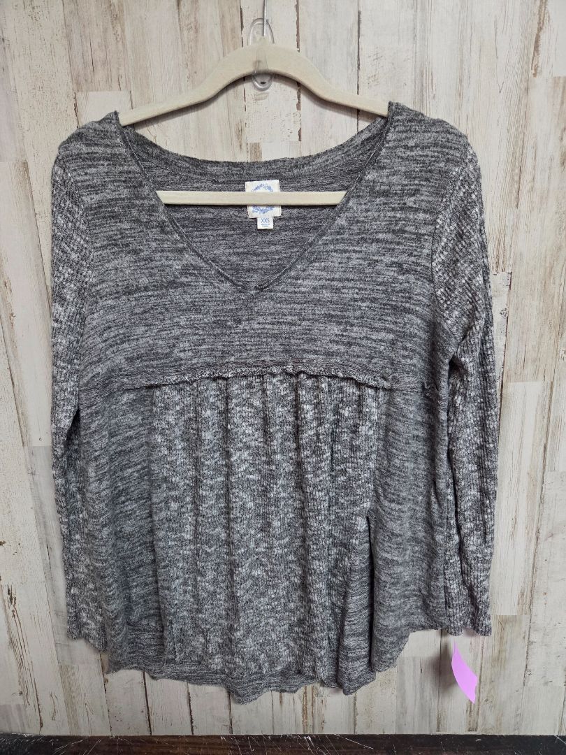 GREY BLUE RAIN BABYDOLL SWEATER TOP, LADIES XXS