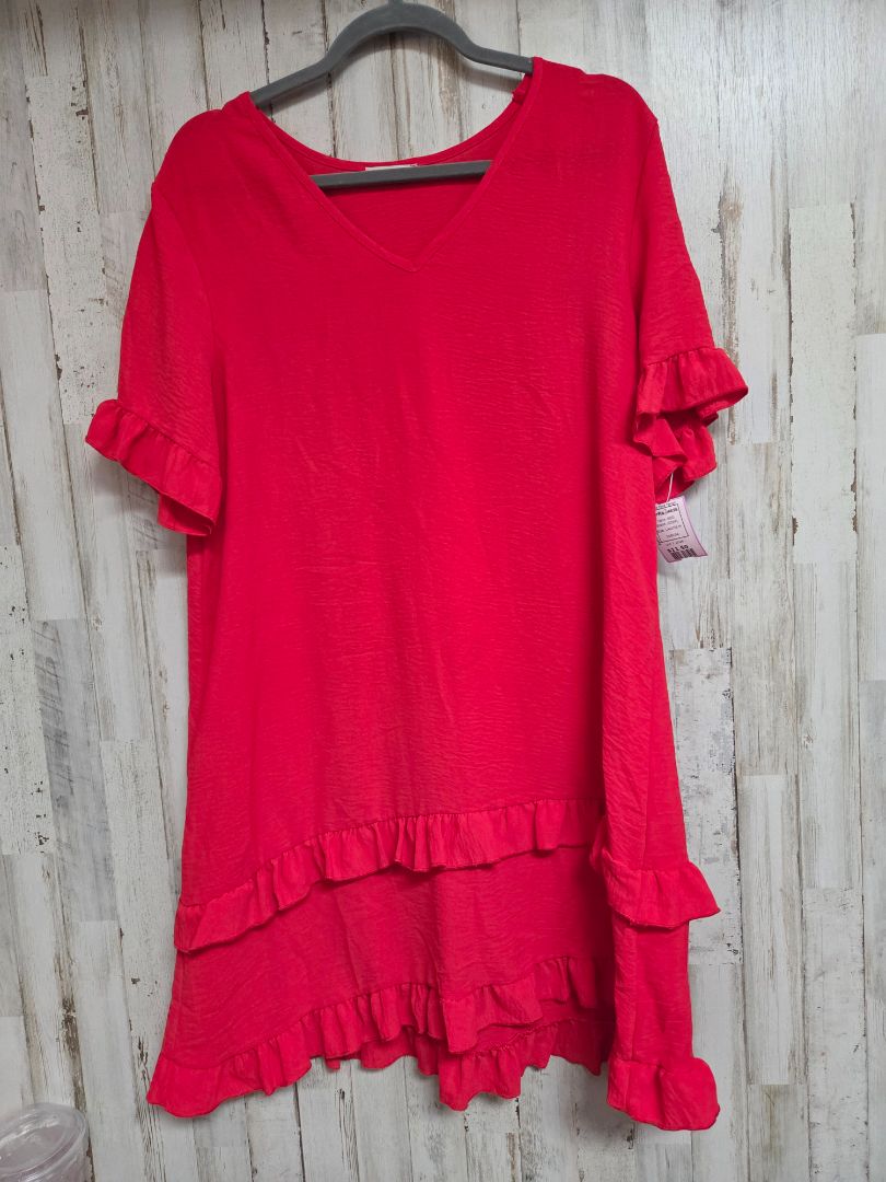 RED JODIFL RUFFLE DRESS, LADIES M