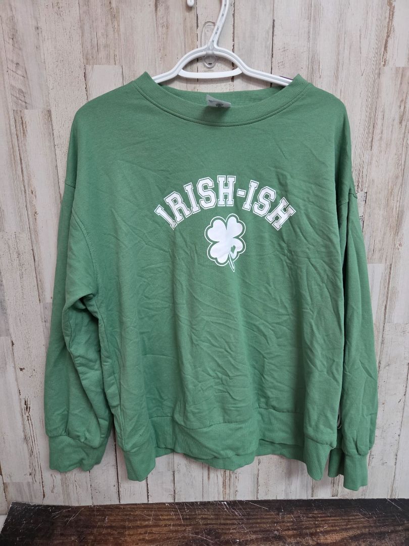 green serra irish-ish pullover, LADIES L