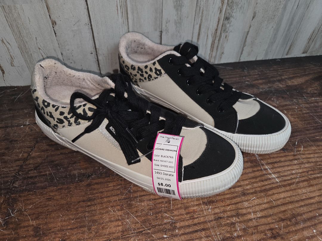 BLACK/TAN ROCKET DOG LEOPARD SNEAKERS, SHOES A10
