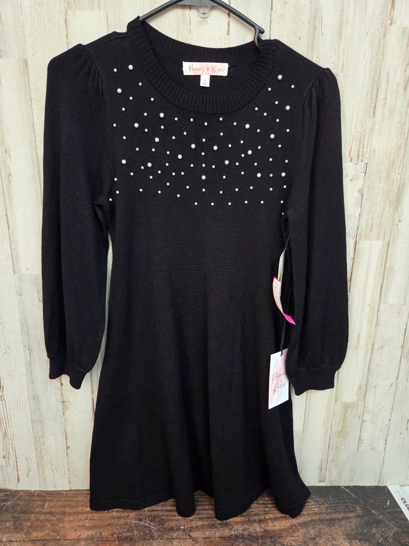 BLACK POPPIES & ROSES NEW PEARL SWEATER DRESS, GIRL 12