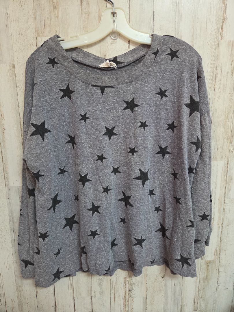 GREY ZIA STAR LONGSLEEVE TOP, LADIES L