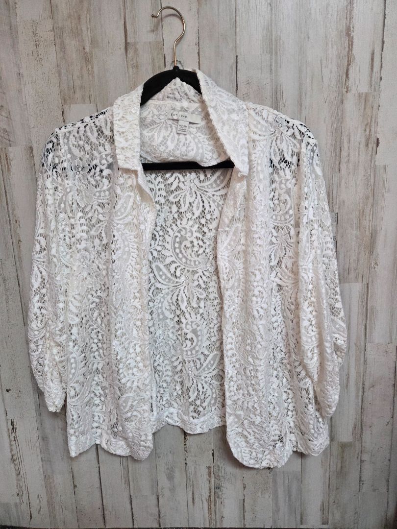 WHITE CATO SZ14/16W PAISLEY LACE COVERUP, LADIES XL