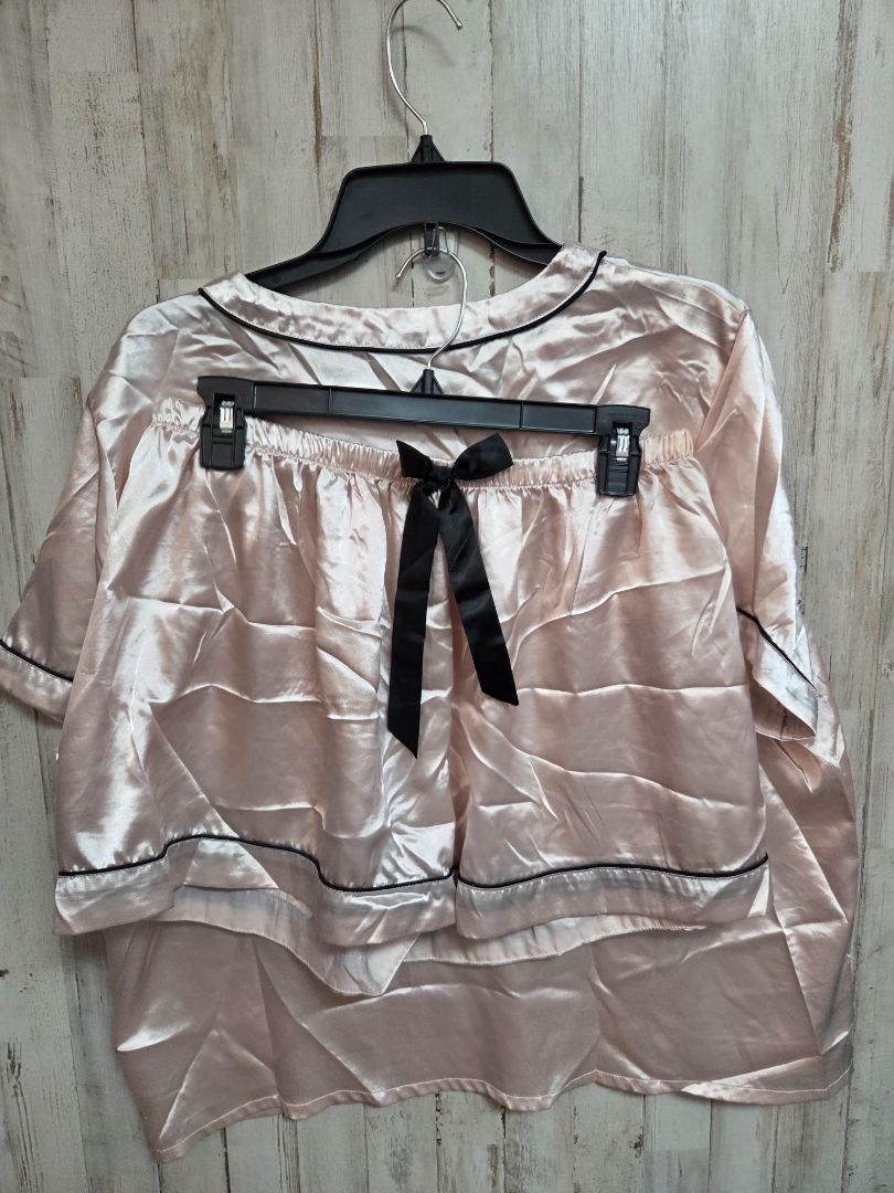 CREAM SATIN 2PC PJ SET, LADIES XL