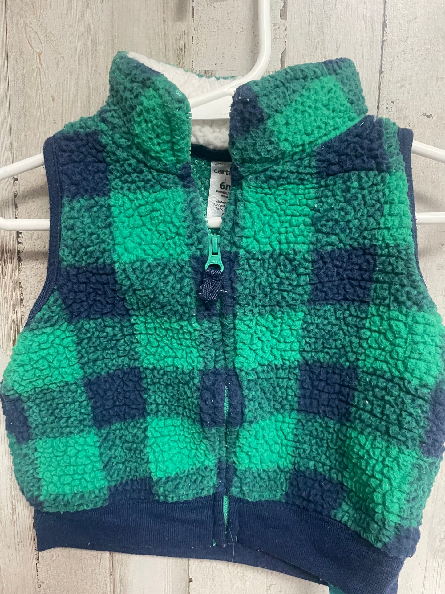 Grenn/na Carters 6m Plaid Vest, Boy 0-9m