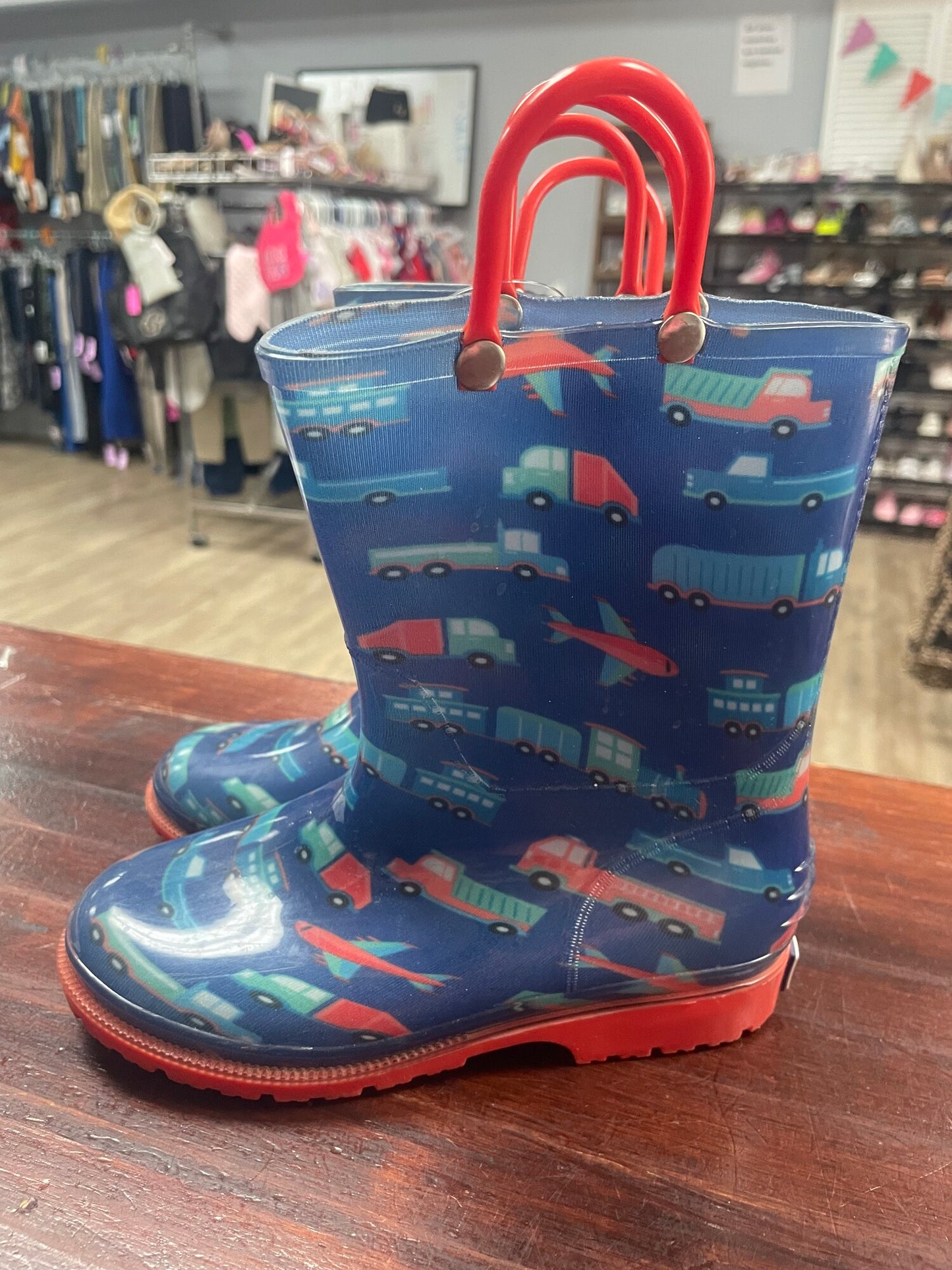 Blue Wildkin 13 Vehicle Rain Boots, 13