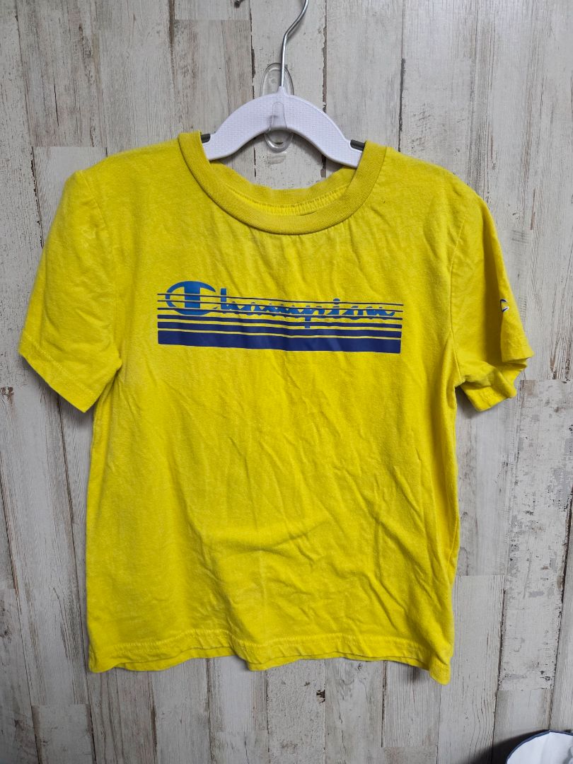 YELLOW CHAMPION LOGO TEE, BOY 7