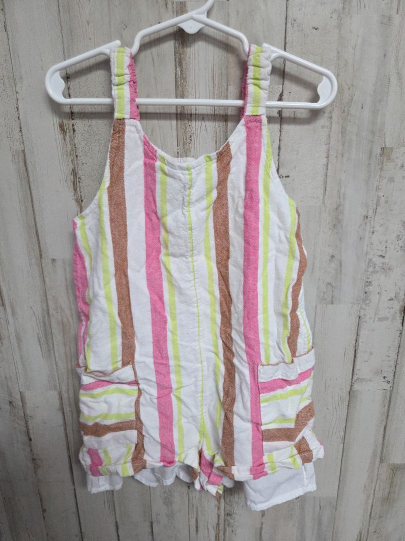 WHITE WONDER NATION STRIPED ROMPER, GIRL 5T