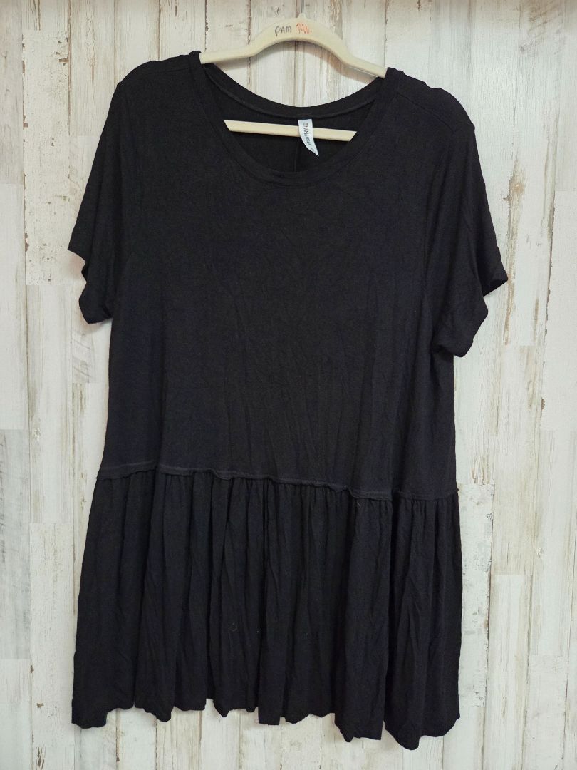 BLACK ZENANA TIER TOP, LADIES 2X