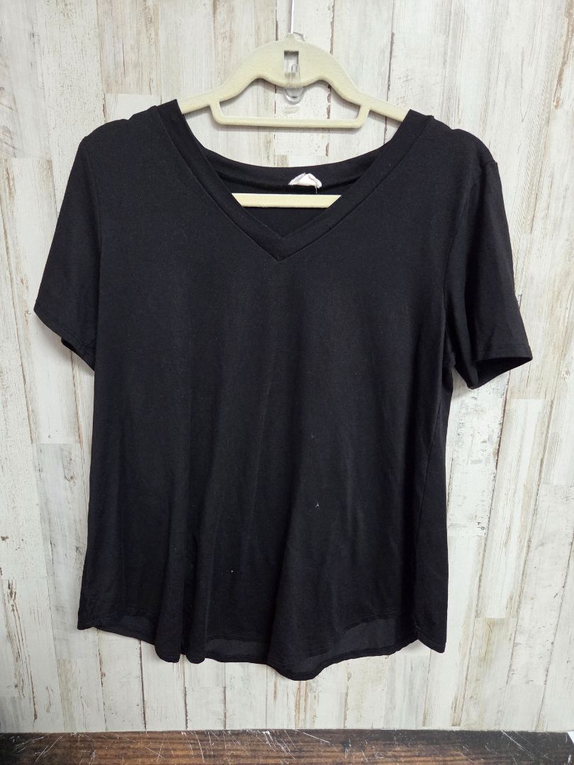 Black P and Rose Vneck top, Ladies S