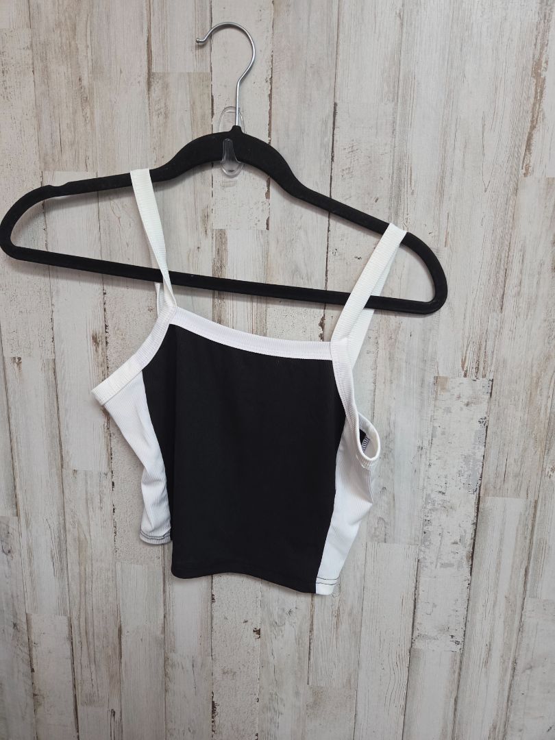 Black/White Shein Ribbed crop tank, Ladies S