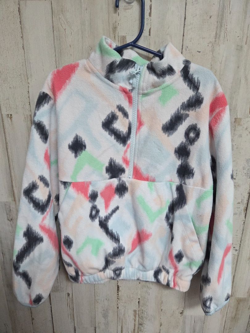 white athletic works pattern fleece pullover, girl 6