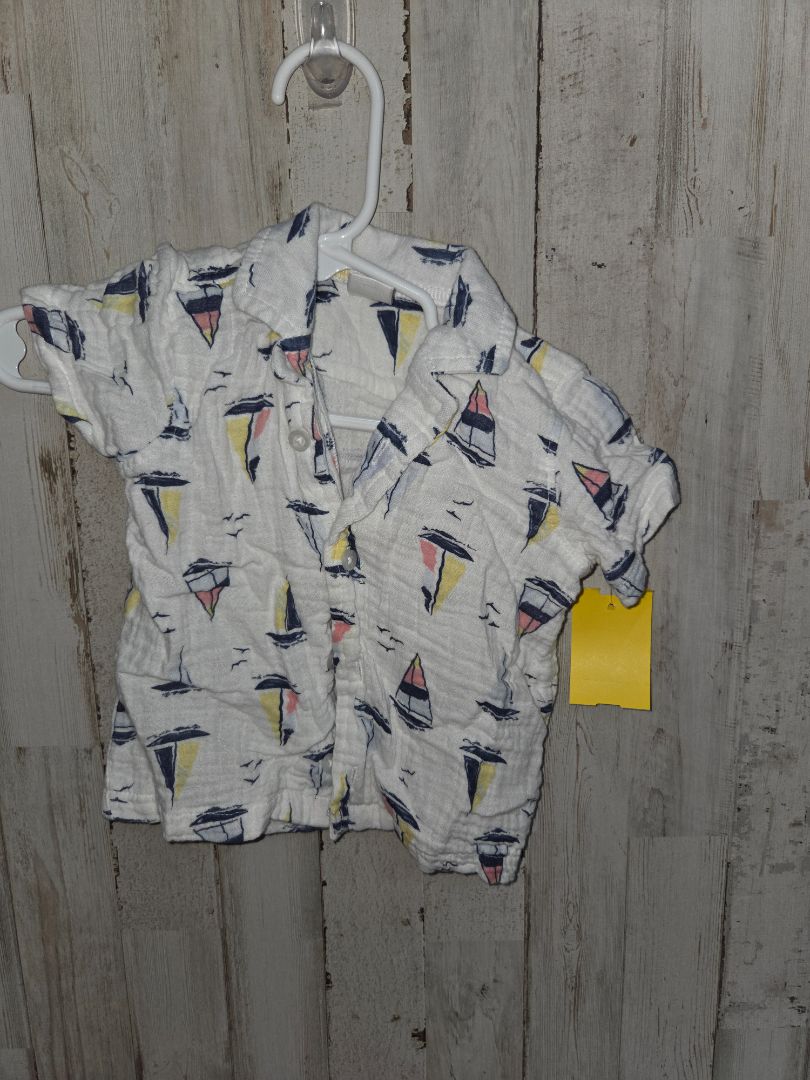 White Baby essentials Sailboat top, Boy 9M