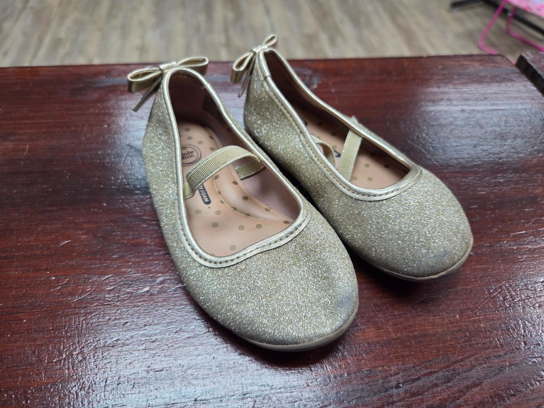 gold wonder nation glitter flats, shoes 7