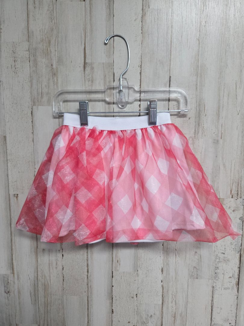 red disney gingham mesh skirt, girl 2t
