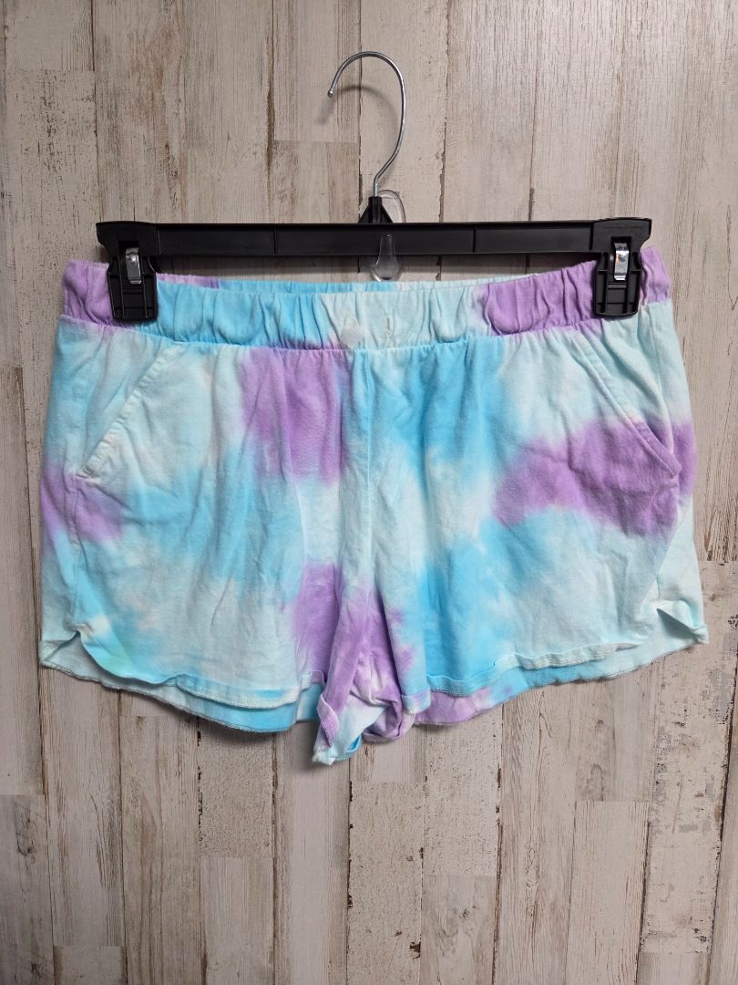 blue/purple so watercolor shorts, girl 16 plus