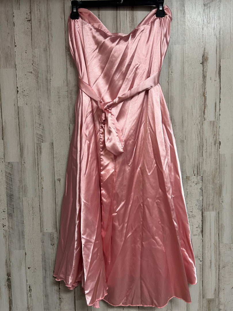 PINK SHEIN SATIN TIE SKIRT, LADIES L