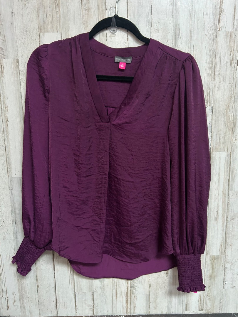 PURPLE VINCE CAMUTO SATIN VNECK, LADIES XS