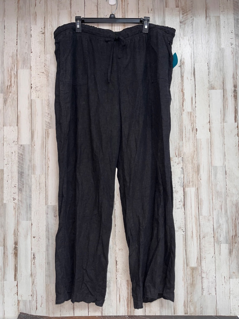 BLACK CATO 22/24 LINEN PANTS, LADIES 2X