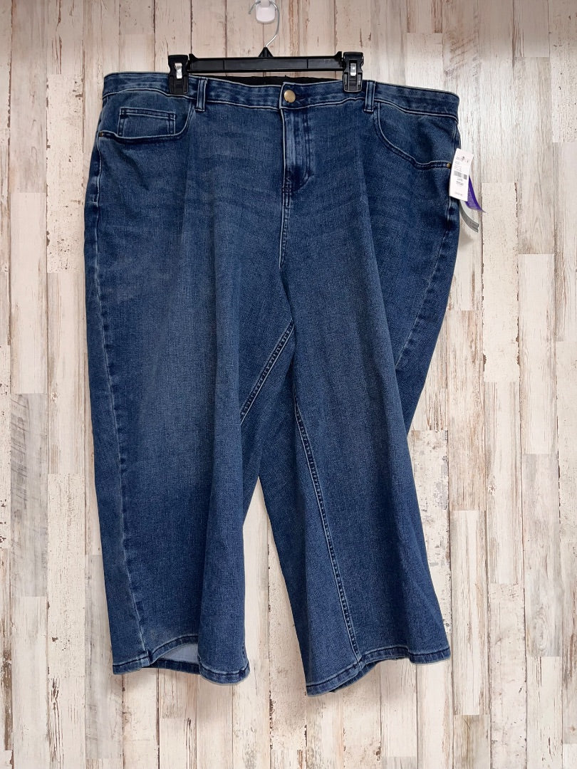 DENIM CATHERINES NEW WIDE LEG CROP JEANS SZ 24, LADIES 2X