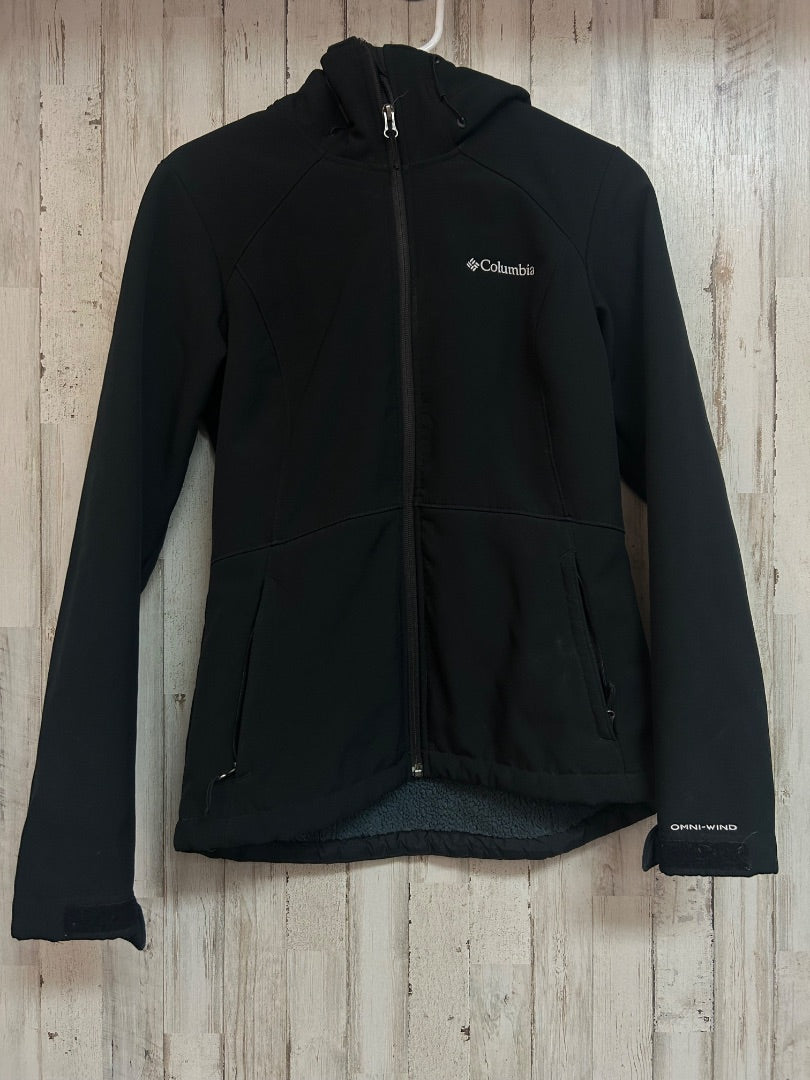 BLACK COLUMBIA FLEECE LINED HOODED JACKET, LADIES S