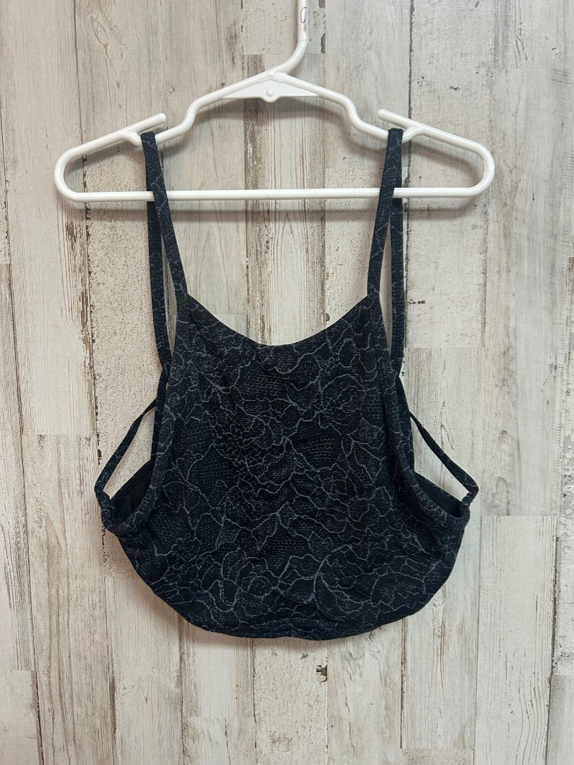 BLACK LULULEMON FLORAL PRINT SPORTS BRA SIZE 2, LADIES S