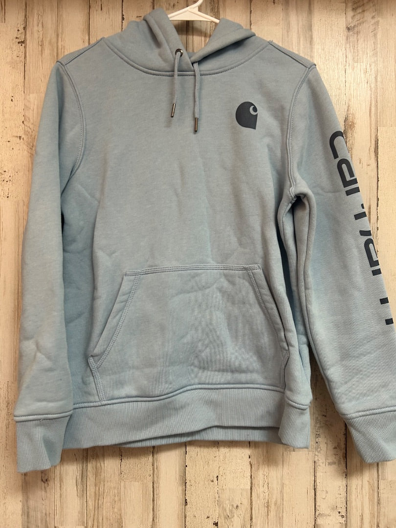 LIGHT BLUE CARHARTT LOGO HOODIE, LADIES M