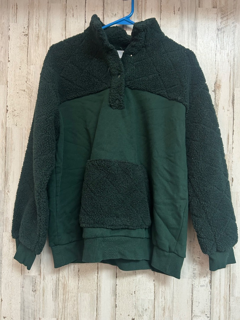 GREEN TIME AND TRU SHERPA HALF BUTTON PULLOVER, LADIES L