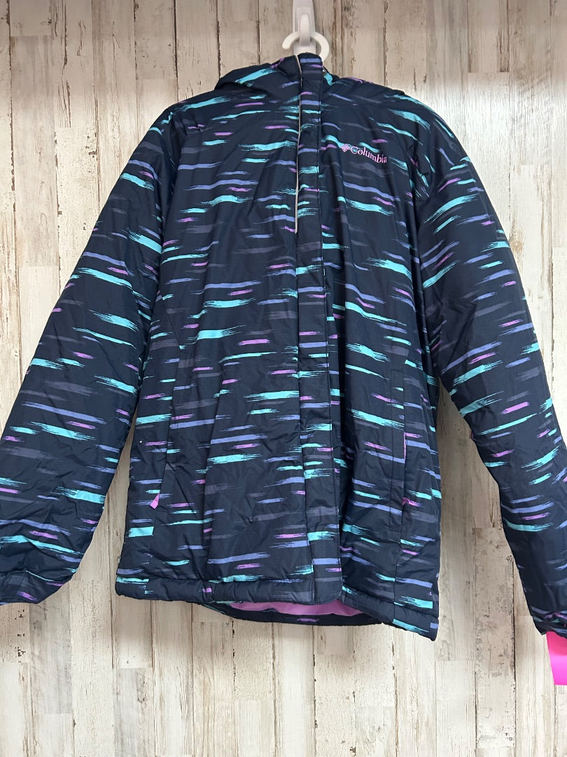 NAVY COLUMBIA THICK PUFFER HOODED JACKET, GIRL 18/20