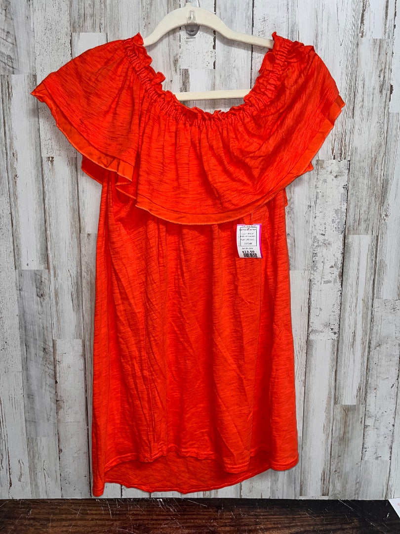 BRICK MATILDA JANE RUFFLE NECK TOP, LADIES L