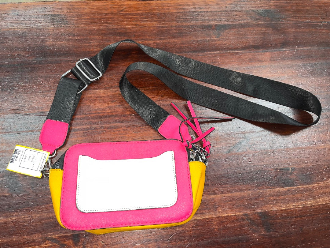 PINK/IVORY/MUSTARD TRI COLOR SMALL CROSSBODY
