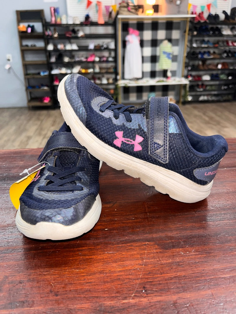 NAVY/PURPLE UNDER ARMOUR VELCRO SNEAKERS, SHOES Y1