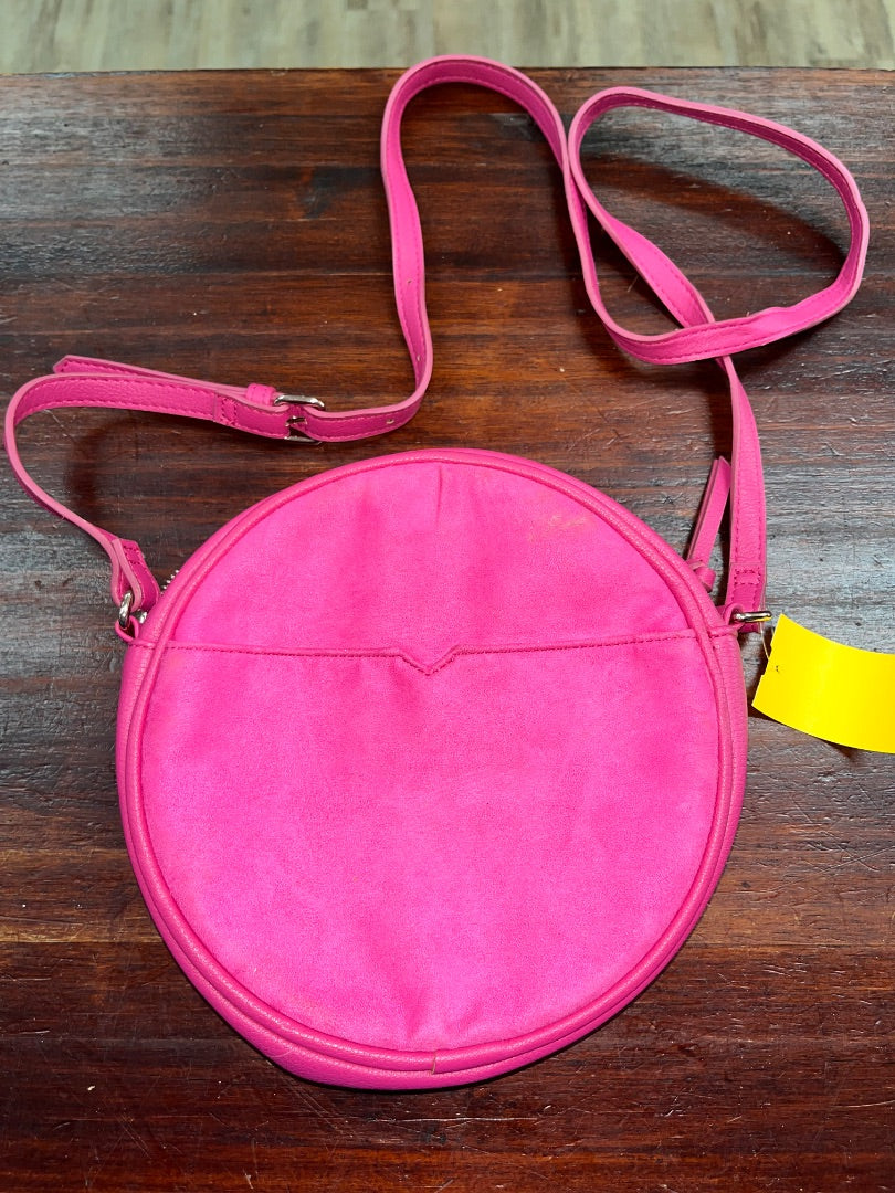 FUCHSIA ROUND SUEDE PURSE