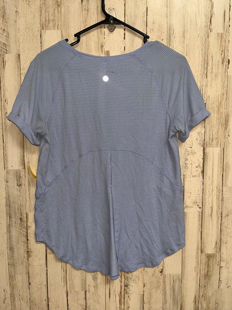 BLUE LULULEMON SX 4 OPEN BACK TEE, LADIES S