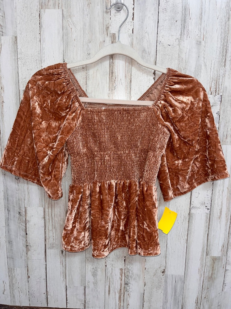 TAN BELLE DE JOUR VELVET BABYDOLL TOP, LADIES XS