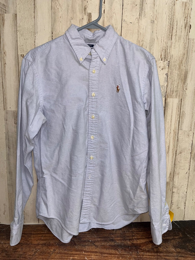 BLUE RALPH LAUREN BUTTON UP, BOY 14