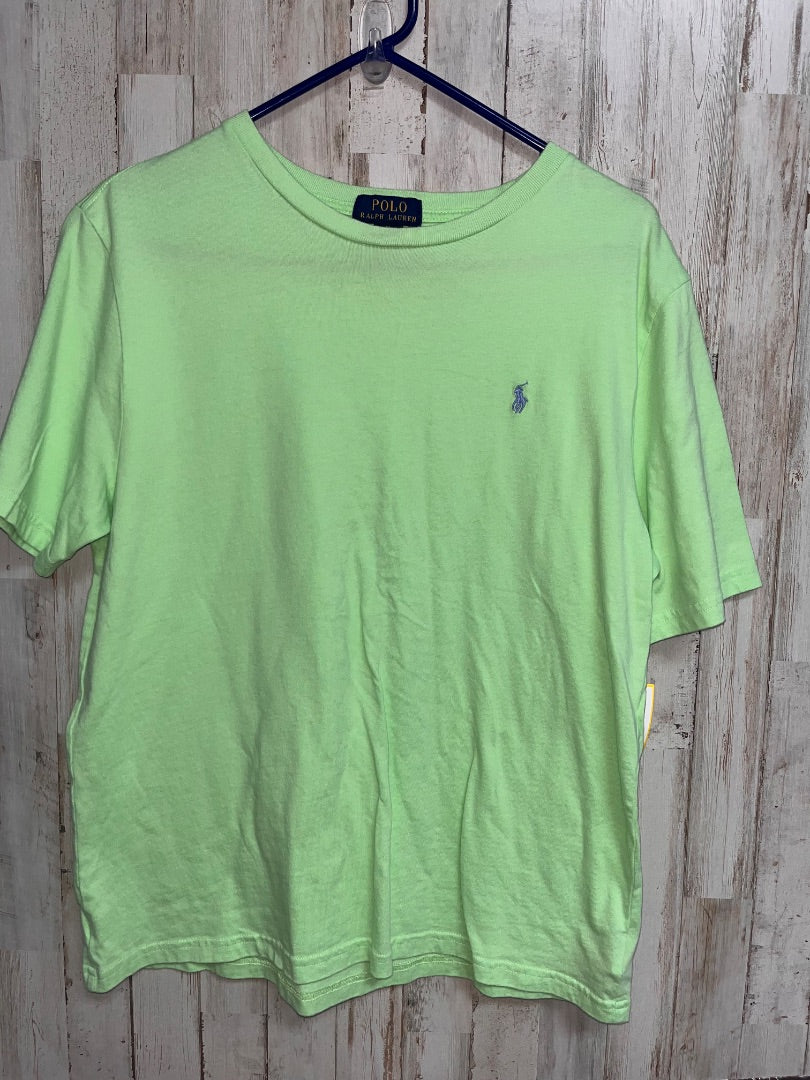BRIGHT GREEN RALPH LAUREN LOGO TEE, BOY 18/20