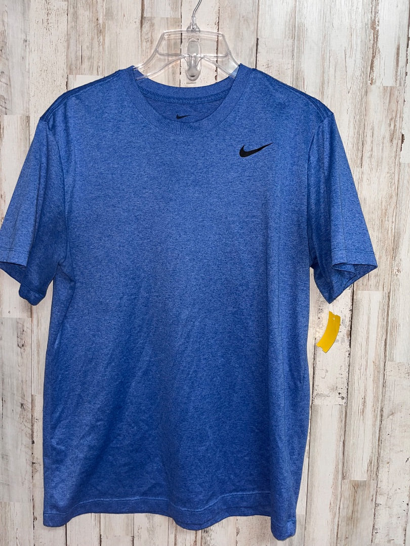 BLUE NIKE DRY FIT TEE, BOY ADULT M