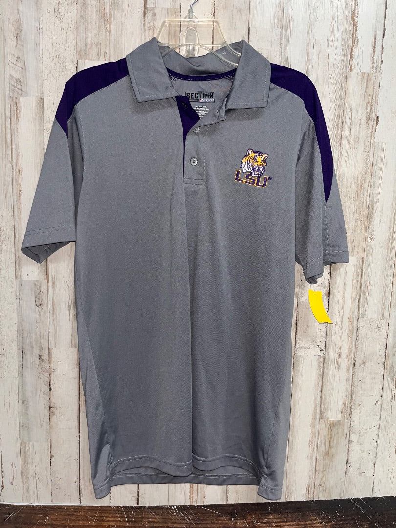 GREY SECTION 101 LSU DRY FIT POLO, BOY ADULT M