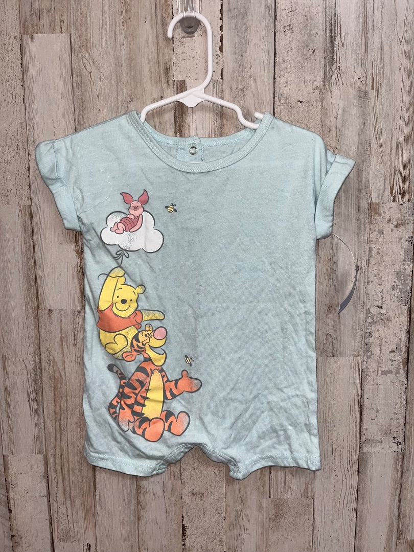 BLUE DISNEY WINNIE THE POOH ROMPER, GIRL 18M