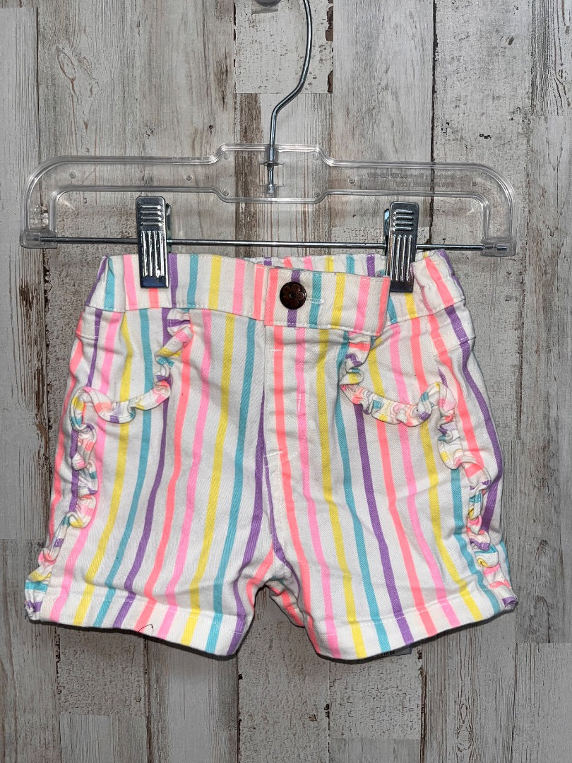 NEON GARANIMALS STRIPE RUFFLE SHORTS, GIRL 18M
