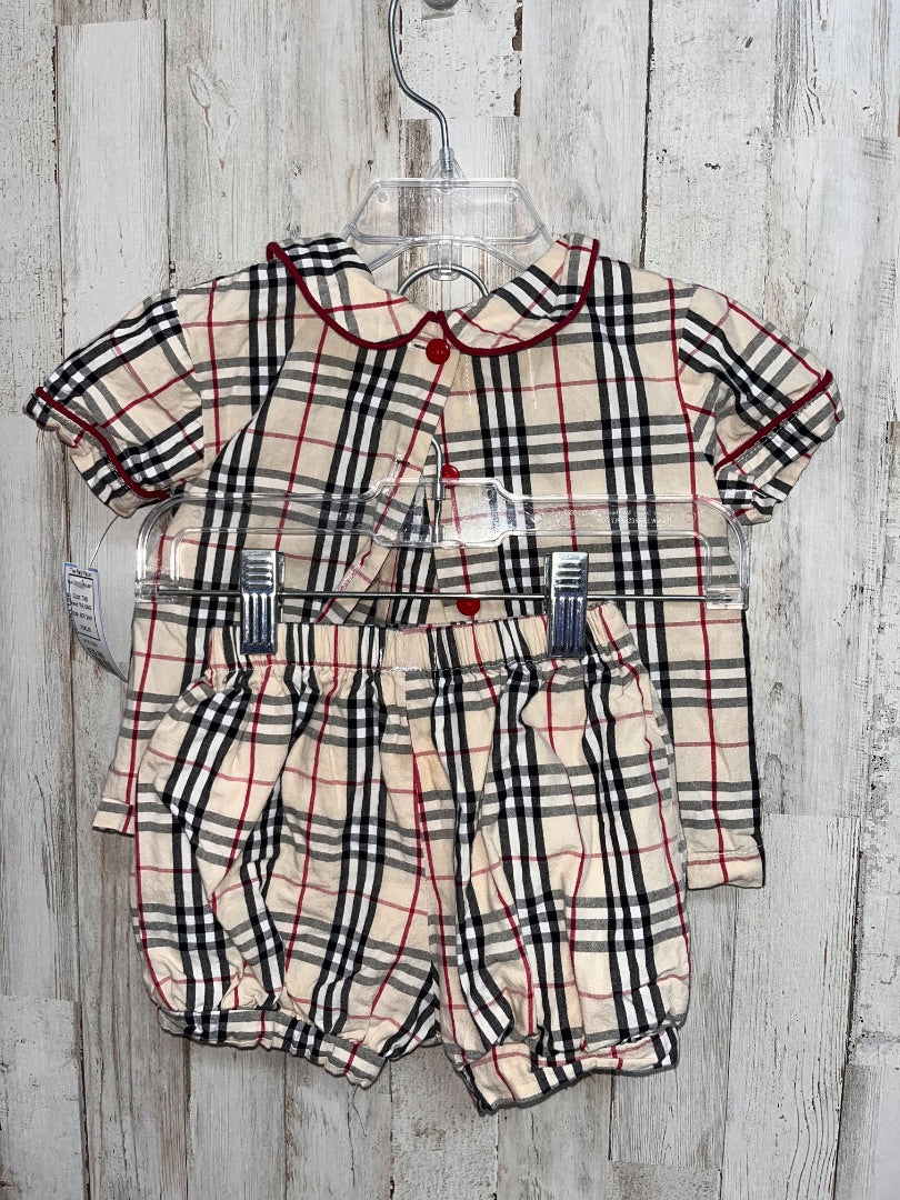 TAN THE OAKS PLAID 2PC BUBBLE SET, BOY 24M