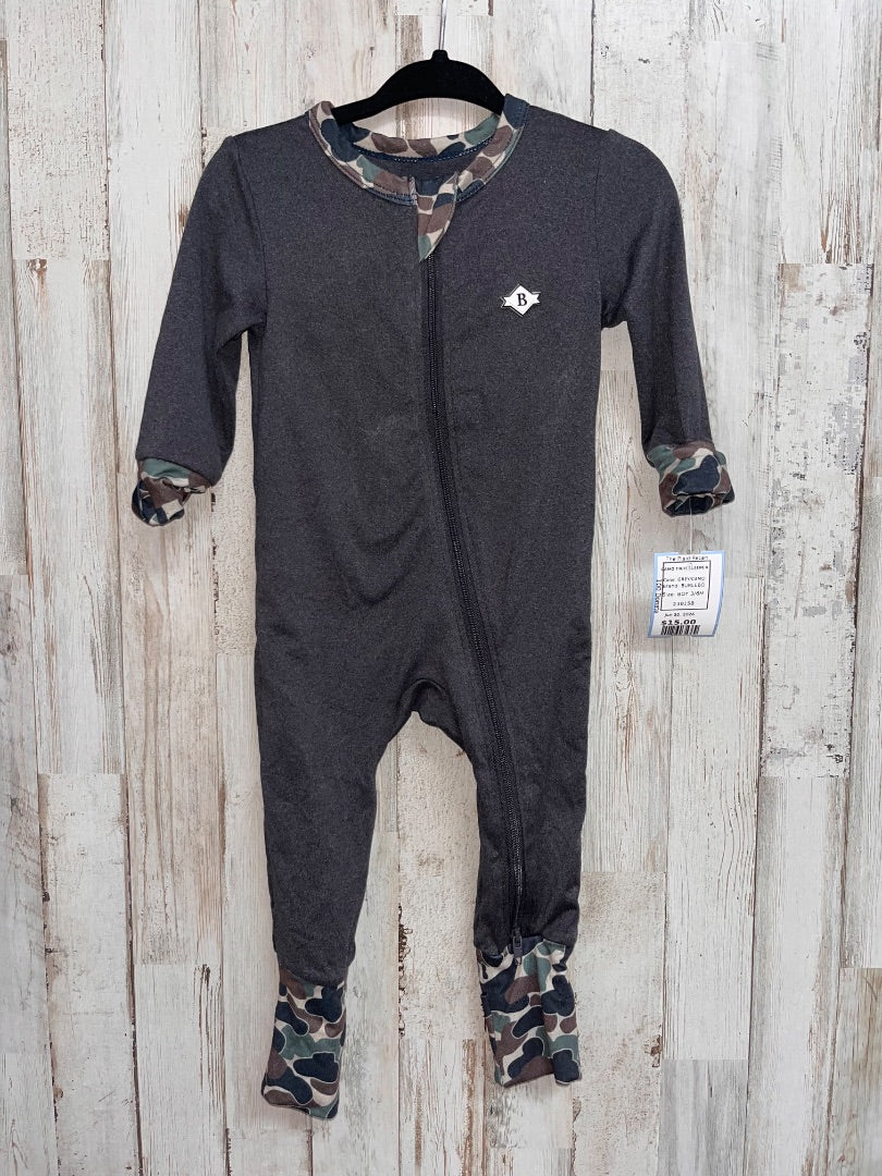 GREY/CAMO BURLEBO CAMO TRIM SLEEPER, BOY 3/6M