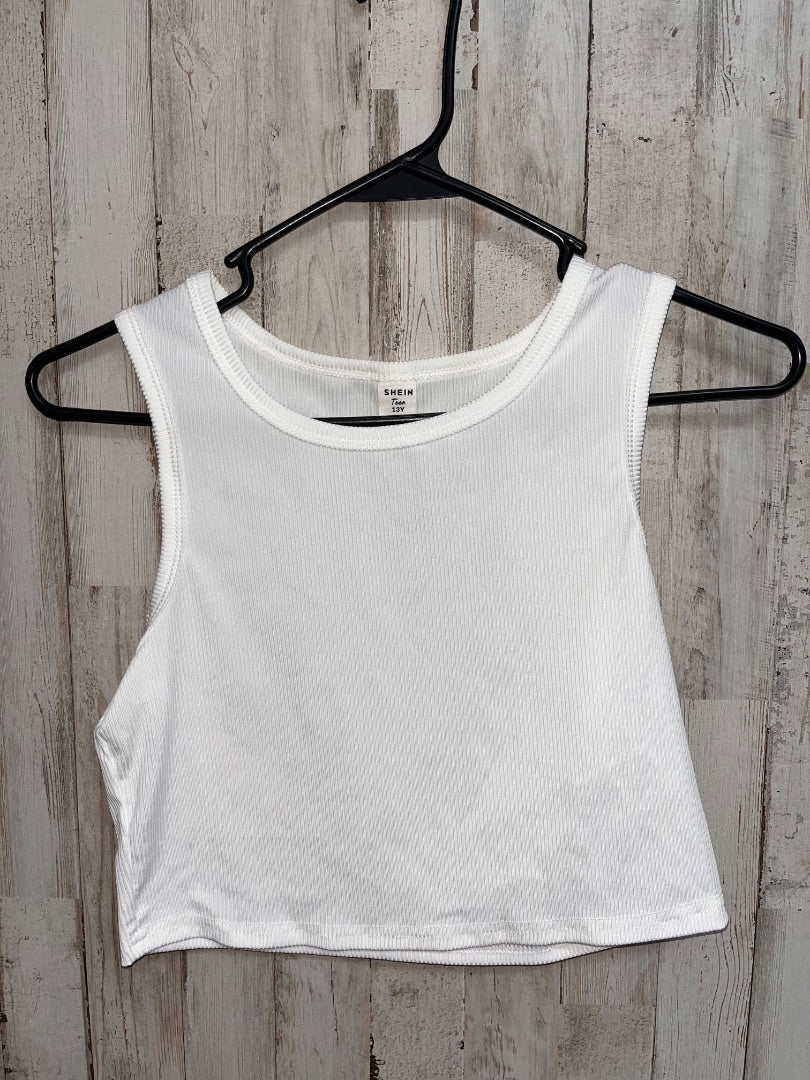 WHITE SHEIN RIBBED CROP TANK, GIRL 13